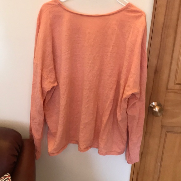 Eileen Fisher Peach Long-sleeved T-shirt - Picture 5 of 5